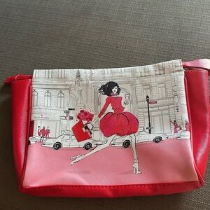 NWOT Elizabeth Arden Posh Woman Red and Pink Cosmetic Bag